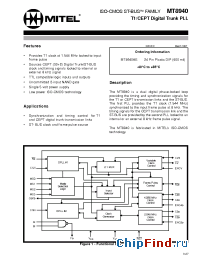 Datasheet MT8940AE производства Mitel